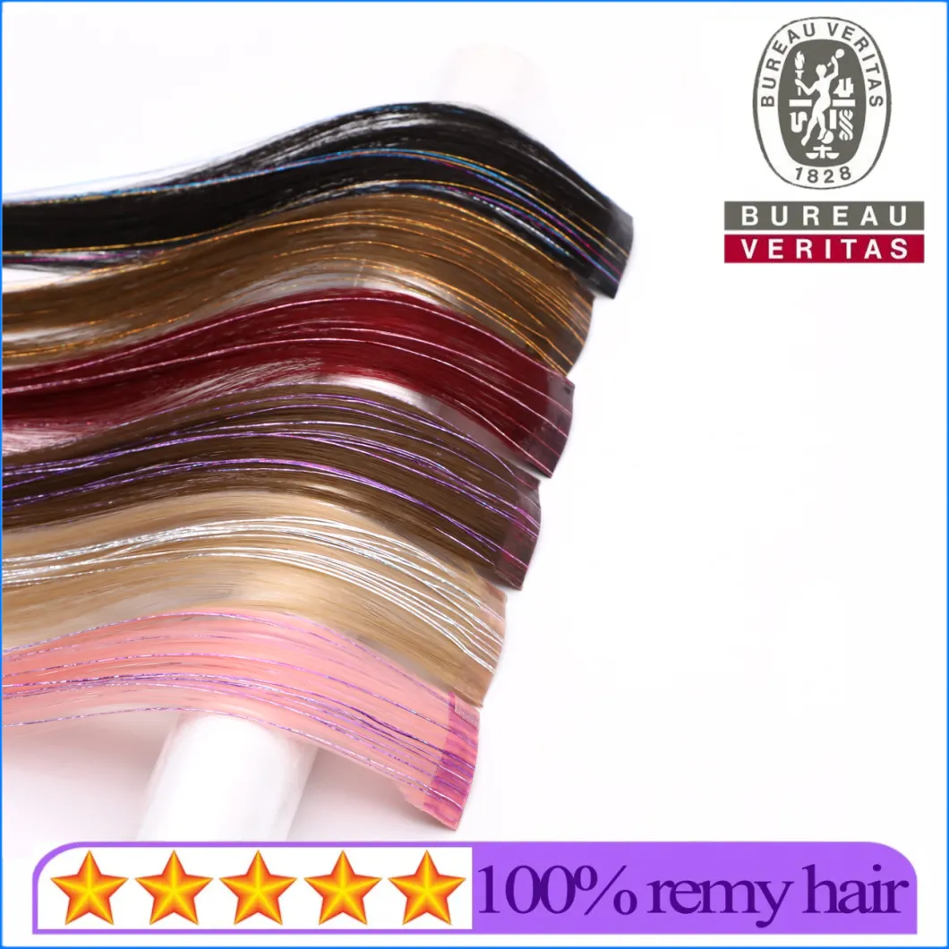 Synthetic Hair Material Colordful Hair with Colorful Silks 1 Piece Single Piece Clip Hair Extension Remy Hair