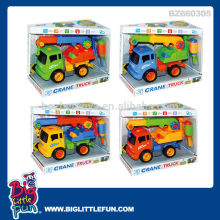 Self assemble toys friction toy truck crane