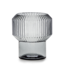 Hurricane Big Ribbed Glass Vase