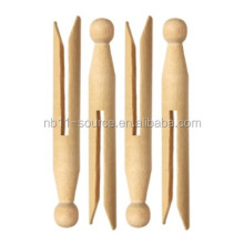 Natural Wooden Dolly Pegs 15mm Wide x 11cm Long - Pack of 24