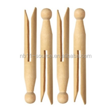 Natural Wooden Dolly Pegs 15mm Wide x 11cm Long - Pack of 24