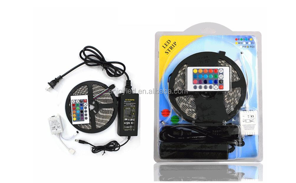 Amazon popular 10 meter waterproof 12V low voltage 5050RGB light with 44 key infrared controller LED set