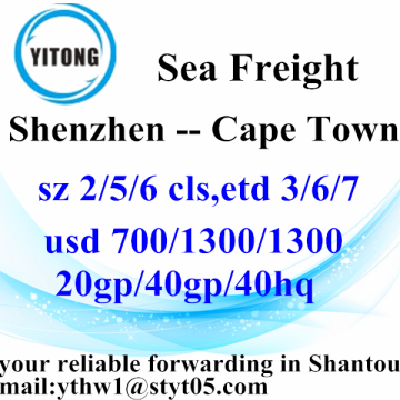 Shenzhen Sea Freight Shipping to Cape Town