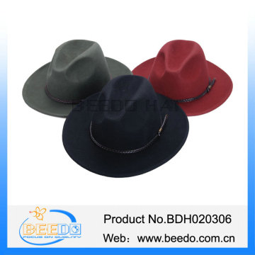 Fashionable big brim stetson fedora hats for mens