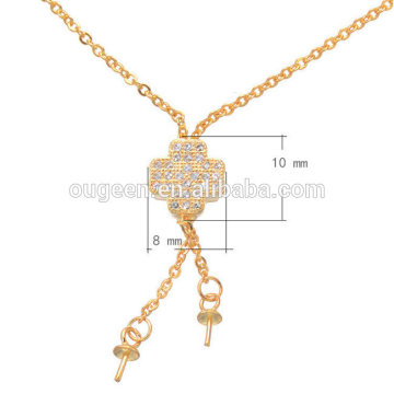 Chinese knot pendant simple necklace for women gold chain micro pave zircon jewelry necklace