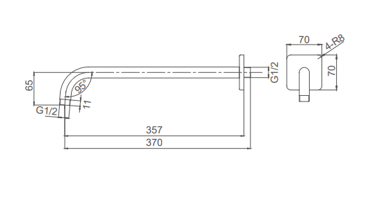 shower head extension arm