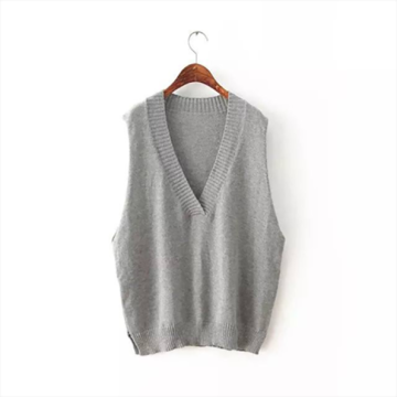 Gilet tricoté gris élégant en gros
