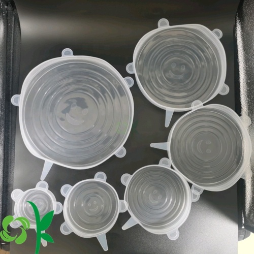 Tapa elástica de silicona reutilizable para alimentos