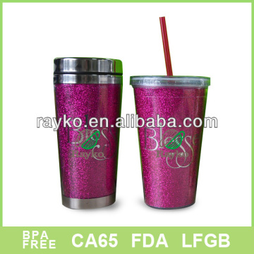 Glitter insert tumbler. glitter tumbler. pink mug, paper tumbler