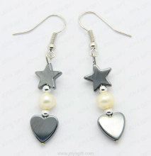 fashion hematite heart earring