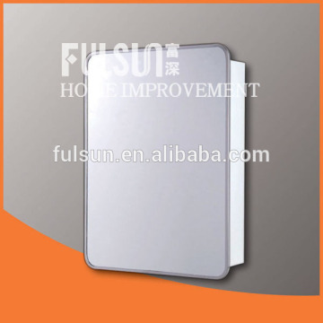 Steel medicine cabinet with white powder coating and round corner