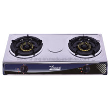 Classic Double Burner Gas Stove, Stainless Steel Material