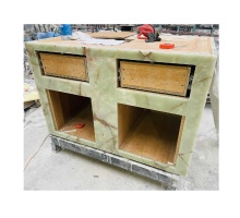 Plywood Solid Wood Cabinet with Glued Laminated Marble Onyx