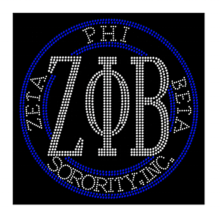 Hot Fix Bling Rhinestone Transfer Design for Zeta Phi Beta Sorority Shirts & Hoodies