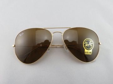 Large Mental Frame Brown Ray Ban Aviator Shield Sunglasses Rb3026 62mm