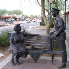 bronze foundry outdoor decoration sitting lady bronze sculpture