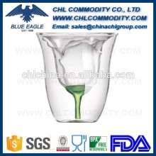 Promotional rose shaped glass mug