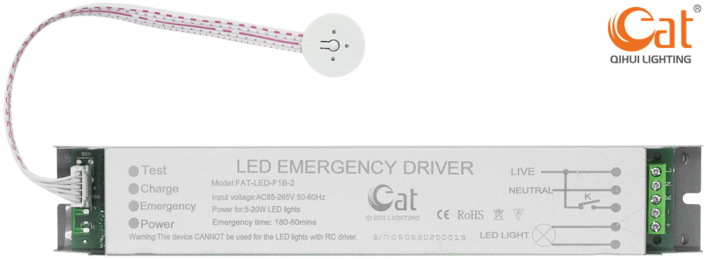 Com bateria de lítio LED Fonte de alimentação de emergência