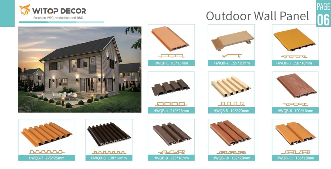 China Factory Water Proof and UV Resistant WPC Wall Panel Wood Plastic Composite Wall Cladding