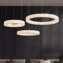 Modern Spanish Alabaster Ring Chandelier for Living Room Lighting