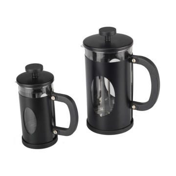 Food GradeStainless Steel Black Frame Glass French Press