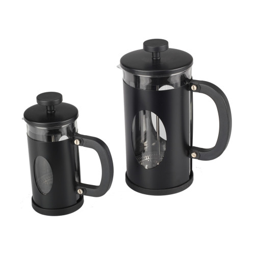 식품 GradeStainless Steel Black Frame Glass French Press