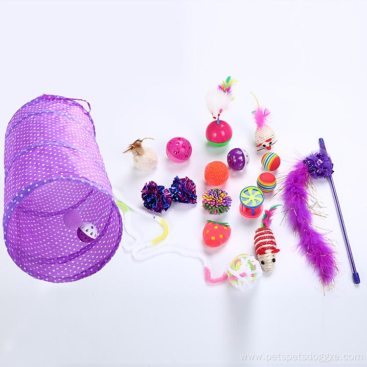 purple cat tunnel cat toys mouse sisal