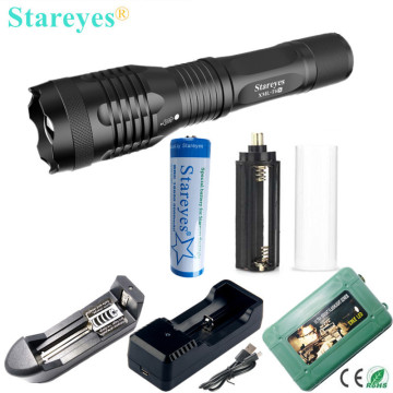 100 Pcs Super Bright XML-T6S 4000LM LED Torch Flashlight with 18650 Battery Charger