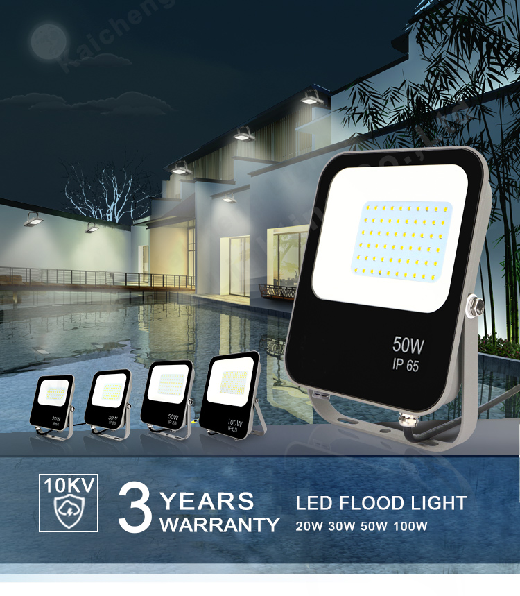 KCD Factory Hot Sales High Quality Outdoor Lighting Garden Flood Light Lens 100W Outdoor Led Flood Light IP56