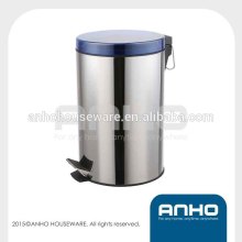 Noval design transparent flat cover round step bin