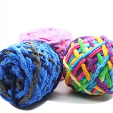 Wholesale Fancy Colored 5mm Bulky Polyester Yarn and Chunky Jumbo Cotton Yarn for Knitting Blankets