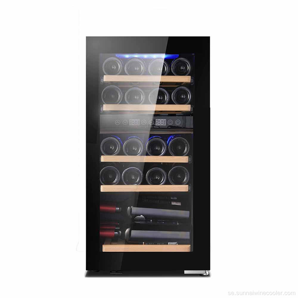 Billig svart kompressor liten vinkylskåp med förvaring
