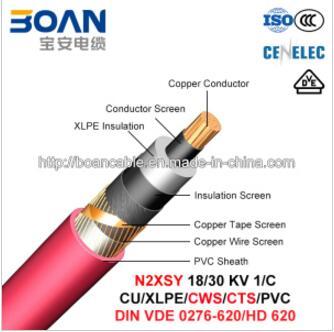 N2xsy, Power Cable, 18/30 Kv, 1/C, Cu/XLPE/Cws/Cts/PVC (HD 620 10C/VDE 0276-620)