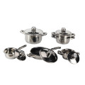 11 pieces stainless steel cooking pot set cookware