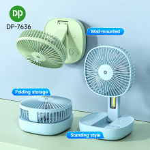 Foldable Rechargeable Fan with LED Light and Phone Holder
