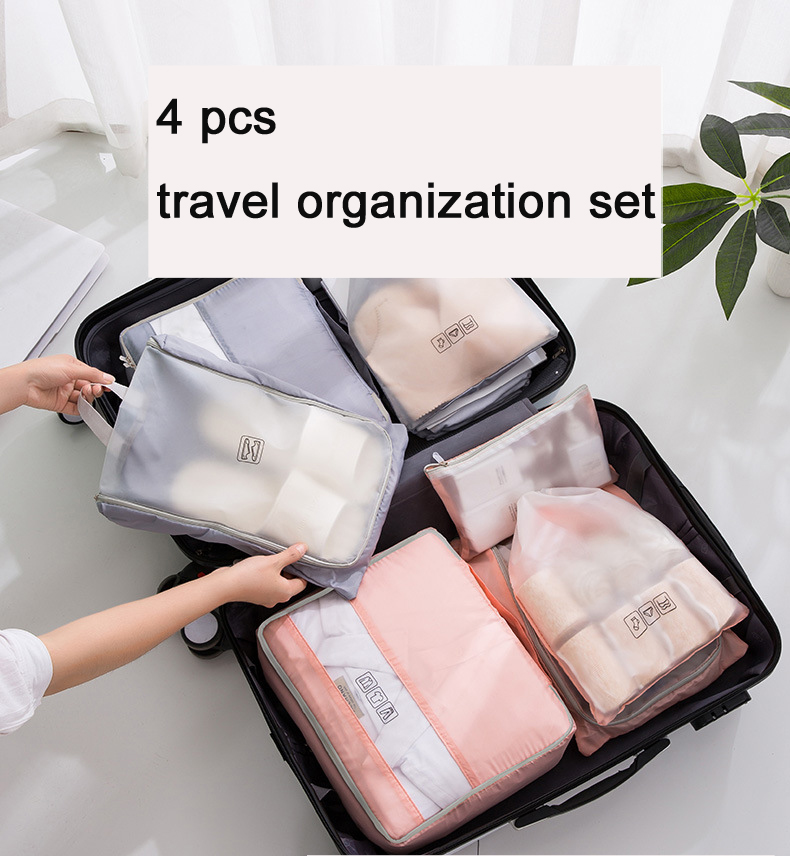 High quality luggage organizer for travel set of 4 piece packing travel organizer cubes set packing travel cubes