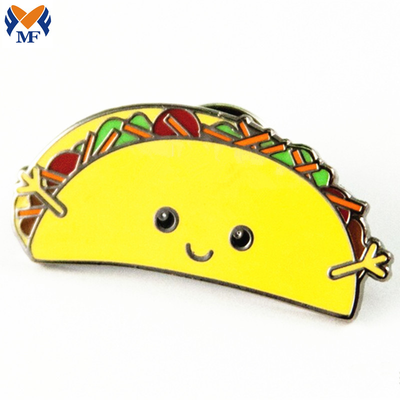 Pin de esmalte duro Taco divertido personalizado de metal