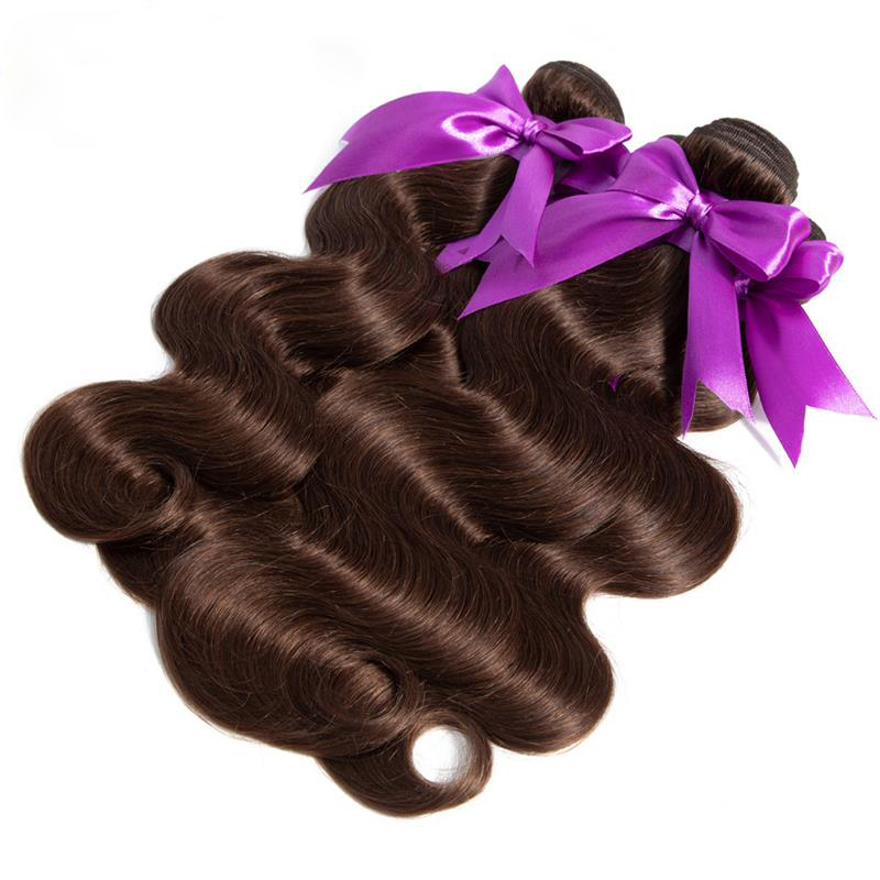 Wholesale Light Brown Color 2 Hair Color Highlights Double Drawn Remy Human Hair Extensions