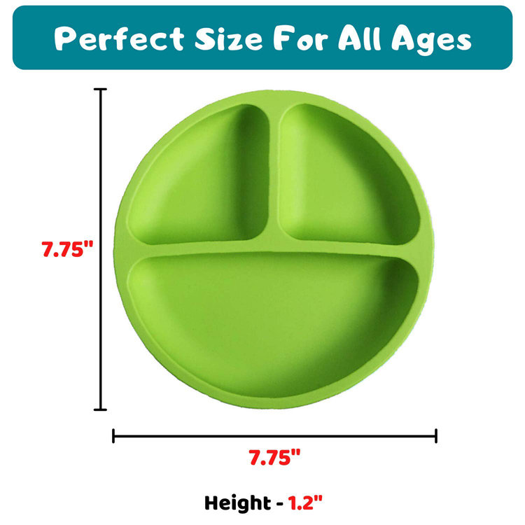 Amazon Hot Sale Kid Non-slip Feeding Bowl Rubber Plates Round Small Silicone Baby Food Plate