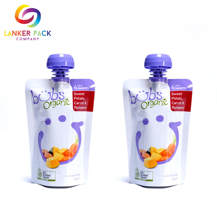 Bpa Free Baby Food Pouch Reusable Spout