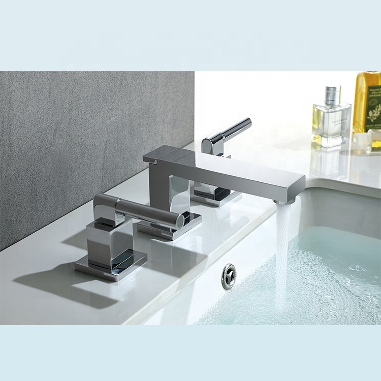 Robinets incroyables pour lavabo de salle de bain trois trous de bassin robinets modernes Tapis