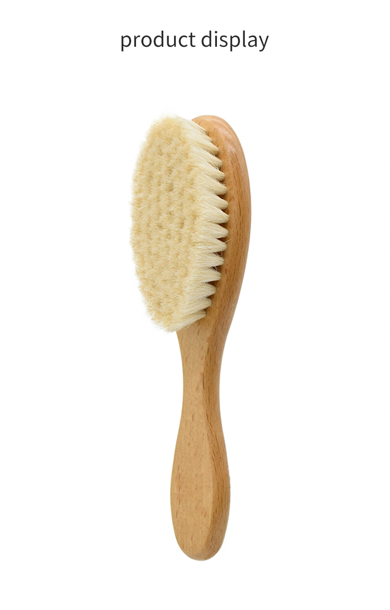 Soft Wool Beard Brush with Wood Handle for Hairdressing or Personal Care Beard Brush