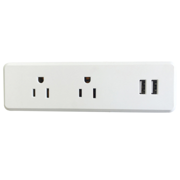 Wall Mount Surge Protector Outlet with Dual USB Charger