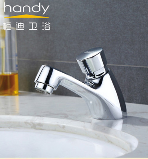 Push down basin faucet