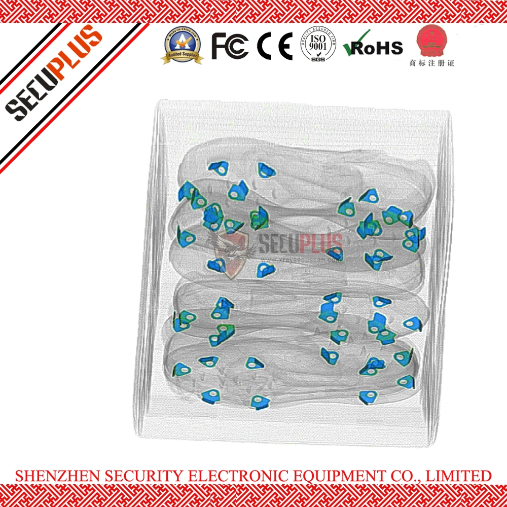 Dual-view X ray machine baggage scanner to check needle, metal, pin or contamination in shoes