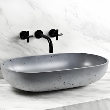 Oval Large Concrete Washbasin