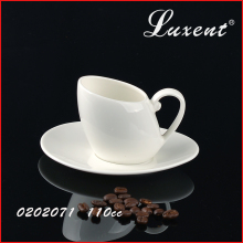 ceramic unique shape coffee cup and saucer