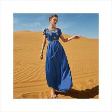 Women's Boho Vintage Silk Saree Dress