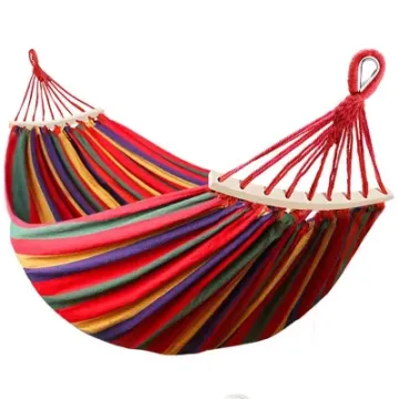 Outdoor Portable Camping Canvas Fabric Hammock Hanging Folding Hammock Swing