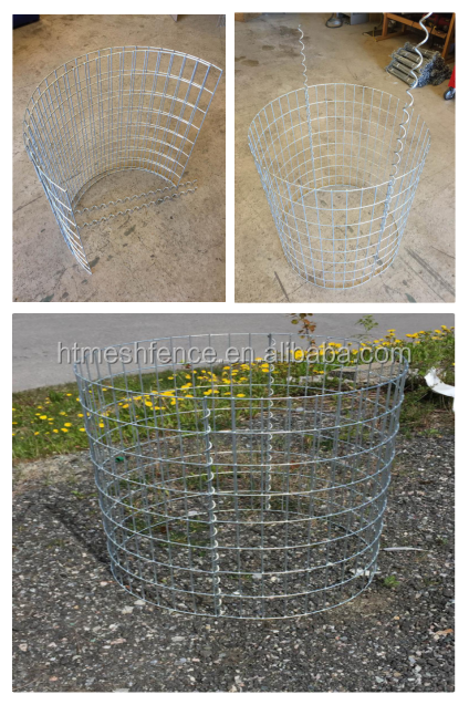 Hot-dipped galvanized round welded gabion box, stone weled wire cage basket